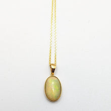 Load image into Gallery viewer, PREMIUM COLLECTION - Australian White Precious Opal pendant 18k Yellow gold
