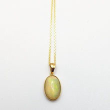 Load image into Gallery viewer, PREMIUM COLLECTION - Australian White Precious Opal pendant 18k Yellow gold