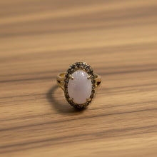 Load image into Gallery viewer, Jade Healing Ring - White Jade Gold Plated Band