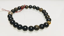 Load image into Gallery viewer, Gold Sheen Obsidian bracelet - small
