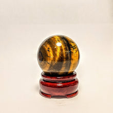 Load image into Gallery viewer, Tiger's Eye sphere on stand -  Crystal collection