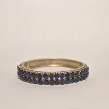 Load image into Gallery viewer, PREMIUM COLLECTION - Natural untreated Blue Sapphire cuff Silver bracelet