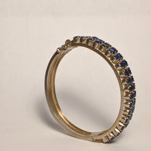 Load image into Gallery viewer, PREMIUM COLLECTION - Natural untreated Blue Sapphire cuff Silver bracelet