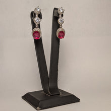 Load image into Gallery viewer, PREMIUM COLLECTION - Ruby Sterling Silver earrings