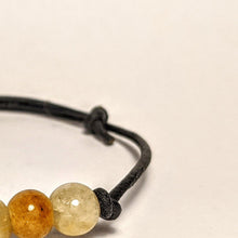 Load image into Gallery viewer, Yellow Jade Bracelet/ leather code bracelet