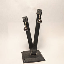 Load image into Gallery viewer, Natural Black Pearl earrings - Black Pearl Sterling Silver earrings