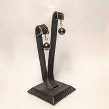 Load image into Gallery viewer, Natural Black Pearl earrings - Black Pearl Sterling Silver earrings
