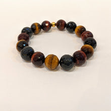 Load image into Gallery viewer, Multi color Tiger eye Gem cut bracelet