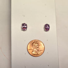 Load image into Gallery viewer, Amethyst Sterling Silver earrings - Gem cut natural Royal Amethyst