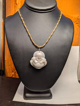 Load image into Gallery viewer, PREMIUM COLLECTION - Jade Happy Buddha pendant -  Gold plated necklace
