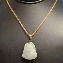 Load image into Gallery viewer, PREMIUM COLLECTION - Jade Buddha 14k yellow gold pendant