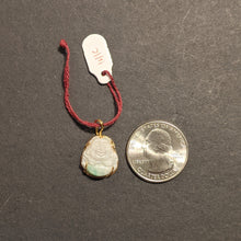 Load image into Gallery viewer, PREMIUM COLLECTION - Jade Buddha 14k yellow gold pendant