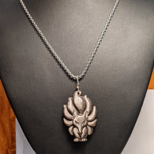 Load image into Gallery viewer, PREMIUM COLLECTION - Silver Sheen Obsidian Wolf Pendant