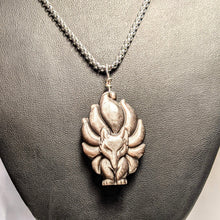 Load image into Gallery viewer, PREMIUM COLLECTION - Silver Sheen Obsidian Wolf Pendant