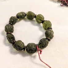 Load image into Gallery viewer, PREMIUM COLLECTION - Natural Moldavite Bracelet / (NOT A FAKE STONE)