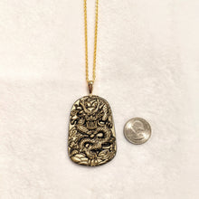 Load image into Gallery viewer, PREMIUM COLLECTION - Gold Sheen Obsidian Dragon pendant 14k gold loop