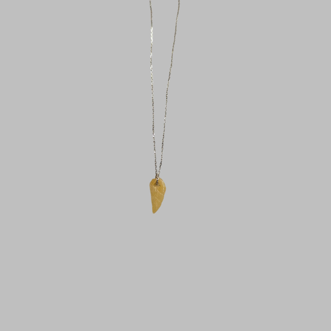 Yellow Jade Leaf Pendant