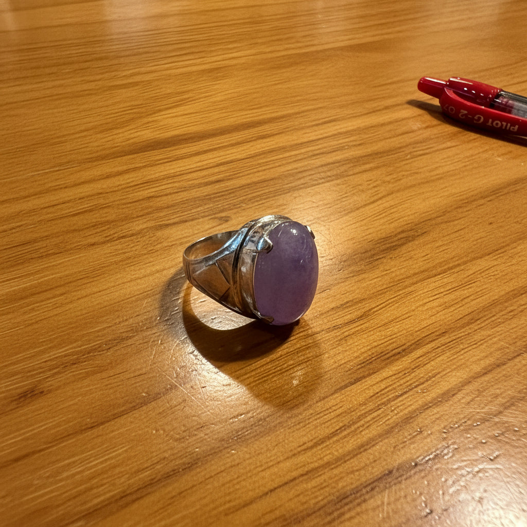 Purple Jade Ring / Imperial Jade Silver ring