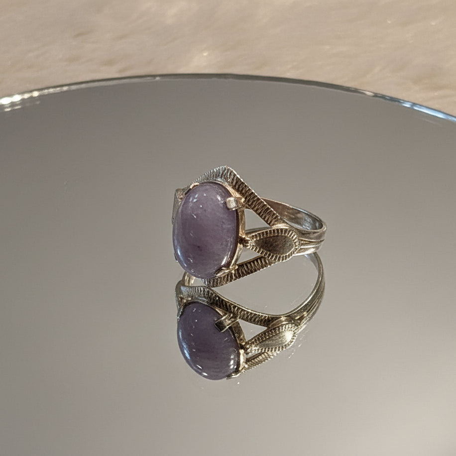 Purple Jade Ring / Jade Silver ring