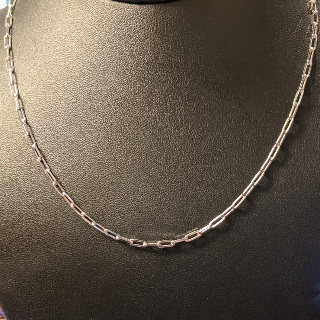 Sterling Silver Paper Clip Italian Necklace