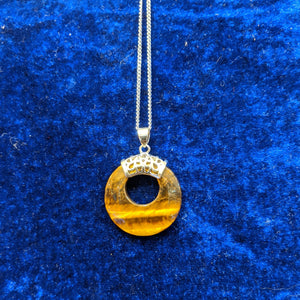 Tiger eye - Crescent Moon shape pendant