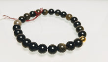 Load image into Gallery viewer, Gold Sheen Obsidian bracelet - small
