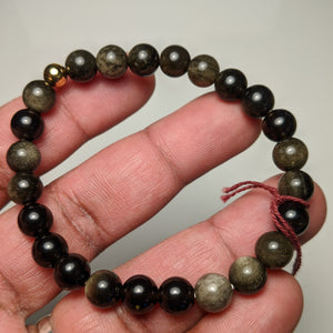 Gold Sheen Obsidian bracelet - small