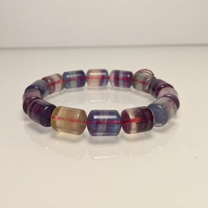 PREMIUM COLLECTION - Multi color Rainbow Fluorite bracelet/ seven chakra