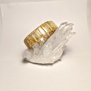 PREMIUM COLLECTION - Golden Rutilated Quartz CUFF Bracelet