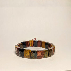 Multi color Tiger eye cuff bracelet