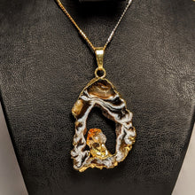 Load image into Gallery viewer, Citrine and fire Agate Pendant
