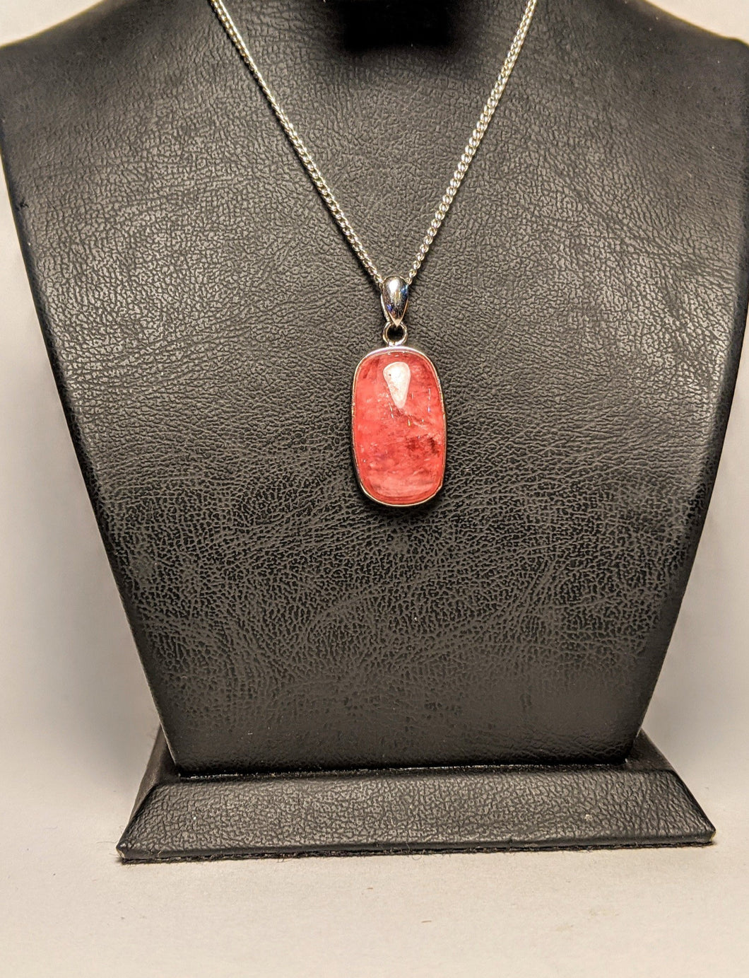 Rhodochrosite  pendant -Silver casing