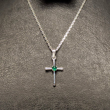 Load image into Gallery viewer, PREMIUM COLLECTION - Natural Emerald Holy Cross Pendant
