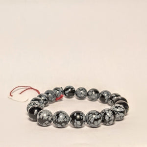 Snow flakes Obsidian bracelet - Medium