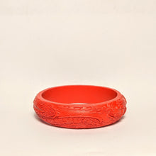 Load image into Gallery viewer, Cinnabar Dragon and Phoenix bangle -AKA  Dragon&#39;s blood bracelet
