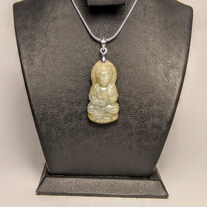 Jade Buddha pendant -  Kwan Yin /green Jade