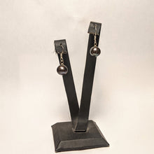 Load image into Gallery viewer, Natural Black Pearl earrings - Black Pearl Sterling Silver earrings

