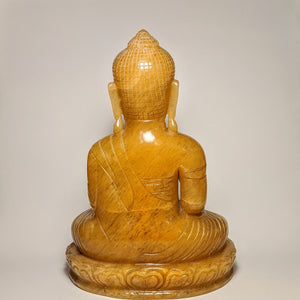 Yellow Jade Buddha statute -  Crystal collection