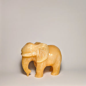 Yellow Jade Elephant statute  -Crystal Collection / Handmade