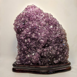 Rutilated Amethyst Geode on stand - Crystal Collection / Natural Royal Amethyst
