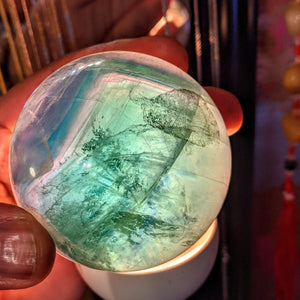 Fluorite Quartz Sphere  / green Fluorite- Crystal Collection