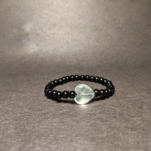 Onyx and Fluorite heart bracelet