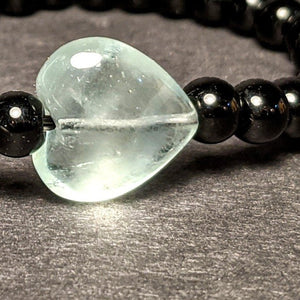 Onyx and Fluorite heart bracelet