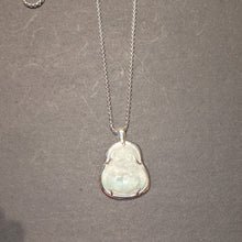 Load image into Gallery viewer, PREMIUM COLLECTION - Jade Happy Buddha pendant / Sterling Silver
