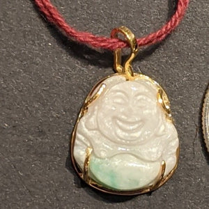 PREMIUM COLLECTION - Jade Buddha 14k yellow gold pendant