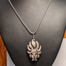 Load image into Gallery viewer, PREMIUM COLLECTION - Silver Sheen Obsidian Wolf Pendant
