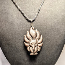 Load image into Gallery viewer, PREMIUM COLLECTION - Silver Sheen Obsidian Wolf Pendant
