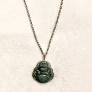 PREMIUM COLLECTION - Jade Buddha 925 sterling Silver pendant
