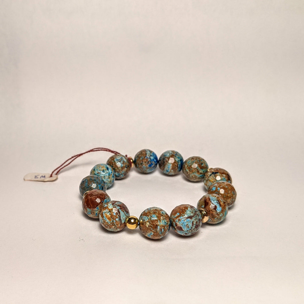 Turquoise bracelet   -  Large / gem cut